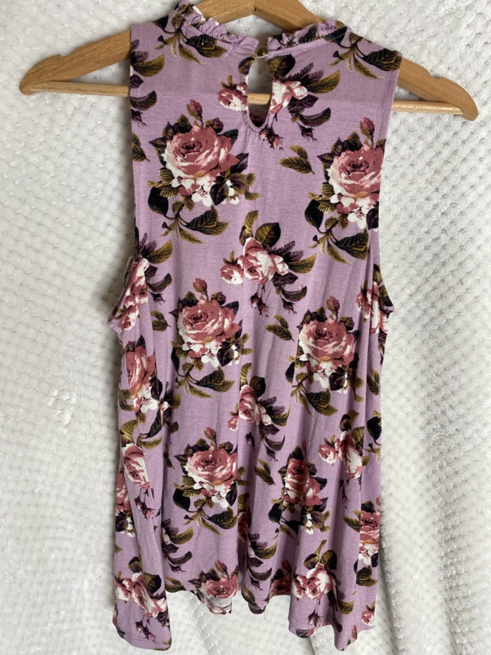 Altar'd State Lavender Floral Lace Yoke Tank Top - Picture 5 of 5